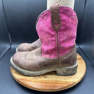 Justin Gipsy Womens Size 8.5 Cowgirl Boots L9973 Western Two Tone Leather Pink